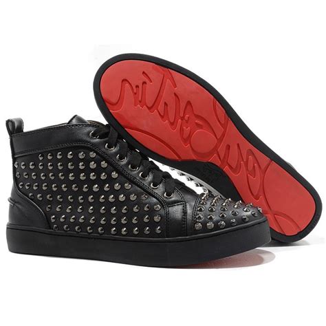 christian louboutin black sneakers spikes.